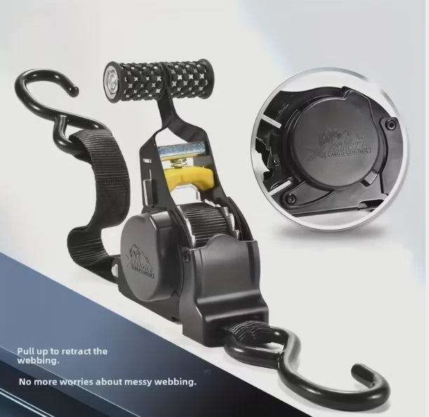 Eine robuste Ladegurte mit automatischer Einzugfunktion, die keine Montage erfordert, ermöglicht eine einfache Verlängerung und Verkürzung und ist somit ein ideales Geschenk für die Feiertage.